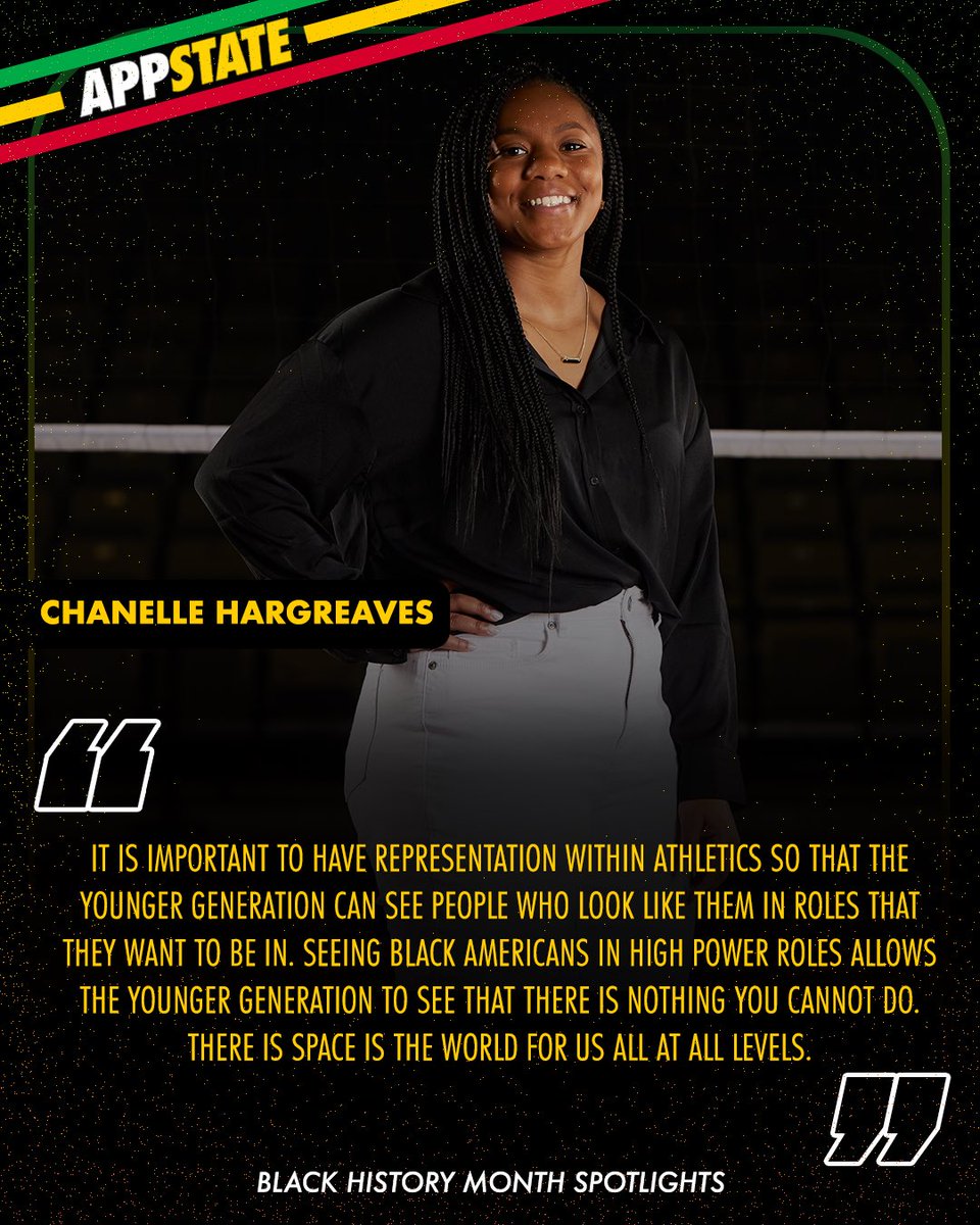 Today’s installment of 𝗕𝗹𝗮𝗰𝗸 𝗛𝗶𝘀𝘁𝗼𝗿𝘆 𝗠𝗼𝗻𝘁𝗵 𝗦𝗽𝗼𝘁𝗹𝗶𝗴𝗵𝘁𝘀 features Chanelle Hargreaves of <a href="/AppStateVB/">App State Volleyball</a> 

➡️ goapp.st/BHM_Hargreaves

#GoApp | #BHM