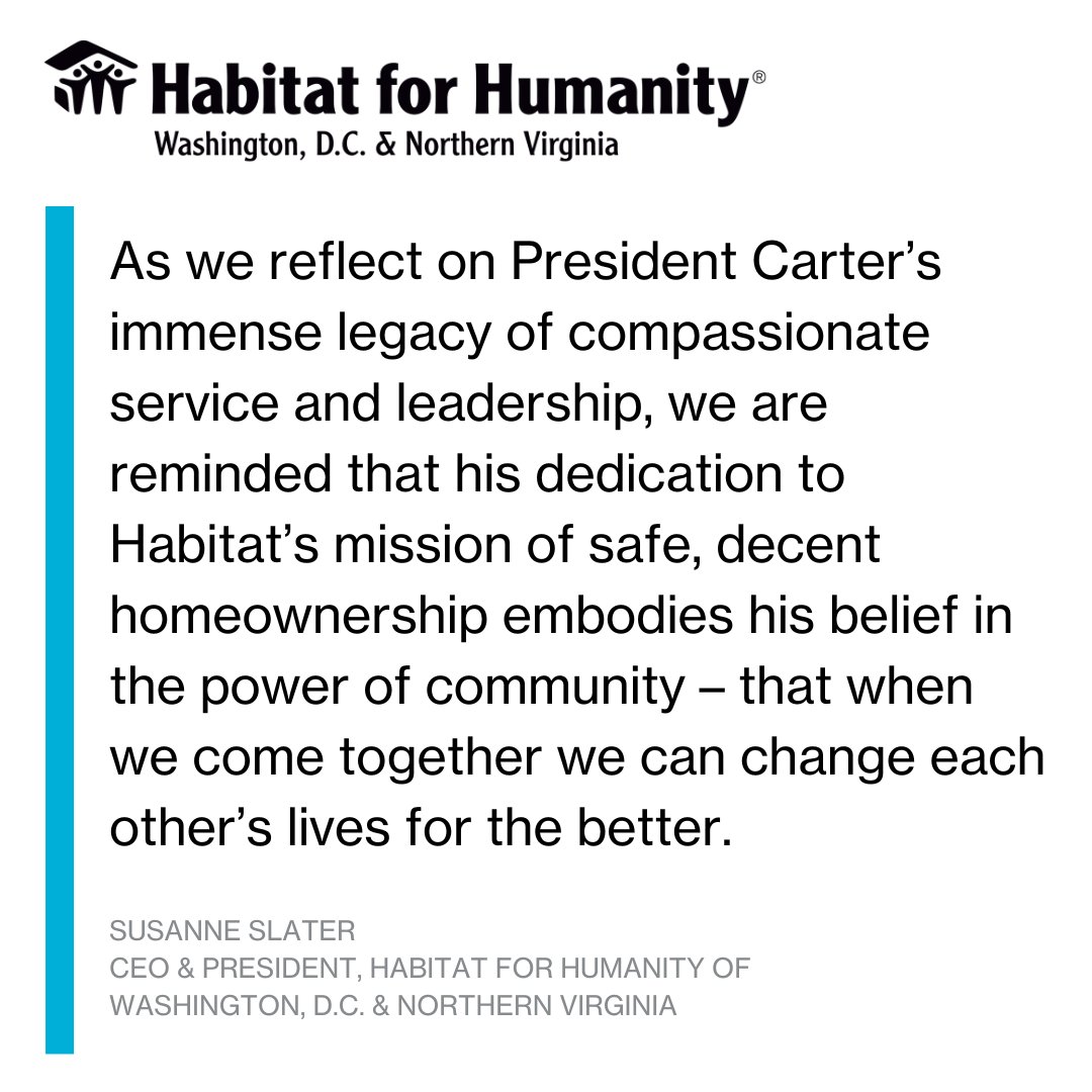 Read the full statement from Habitat DC-NOVA's CEO &amp; President, Susanne Slater, at ow.ly/nfIx50MYxiL