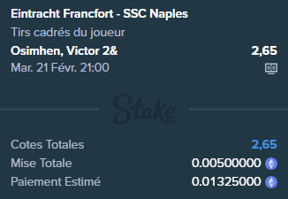 SoccerLiveFR's tweet photo. Deux petits bets rajoutés de mon coté que je ne compterais pas dans la BK pour suivre le #Napoli et #Osimhen très chaud en ce moment et 2,65 les deux tirs ca donne envie 🤑🤑🤑🤑

Et vous qu'allez vous #parier ?

#Freebets #TeamParieur #ParionsSport https://t.co/ocBiqjvt5g