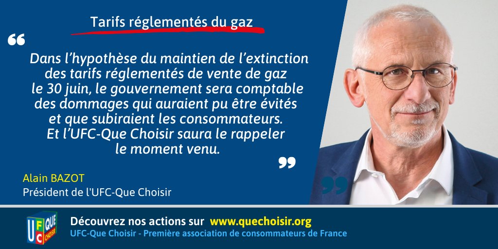 UFCquechoisir's tweet photo. Dans un courrier commun adressé aux parlementaires, l’@UFCquechoisir et 9 organisations et associations de défense des consommateurs ont demandé le report de l’extinction des #TarifsRéglementés de #gaz (#TRVG). A lire dans le dernier billet d'Alain Bazot
👉https://t.co/qKwYrpD02X https://t.co/Z0TIxbPSX6