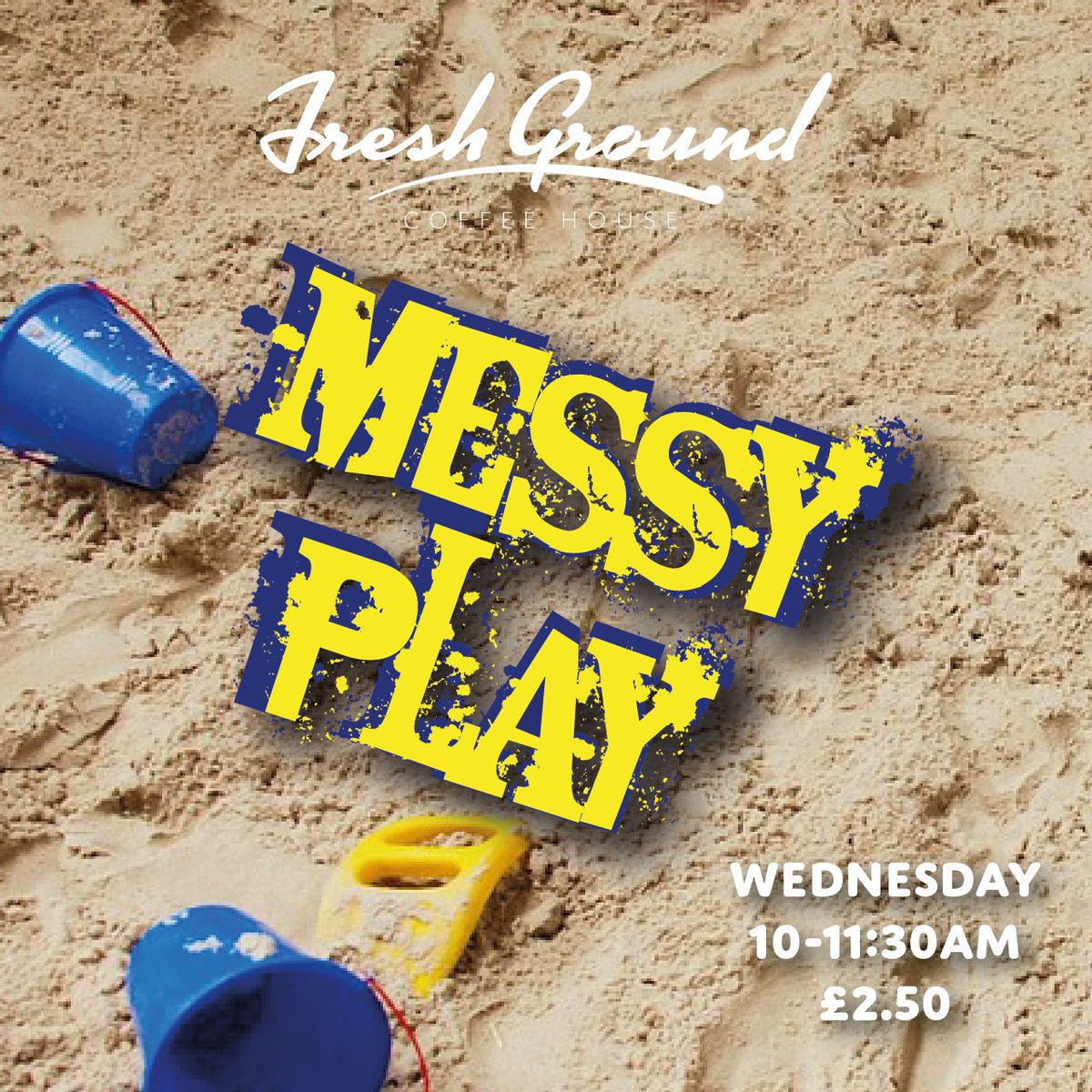 FreshGroundSE9's tweet photo. Some great Messy Play activities tomorrow with Dough, Sand, Foam and good ol' painting! - Only £2.50 and don't forget the amazing drinks and food we provide at really great prices.  See you there! - Wednesdays in term time from 10-11:30am. https://t.co/D948tT4pfn