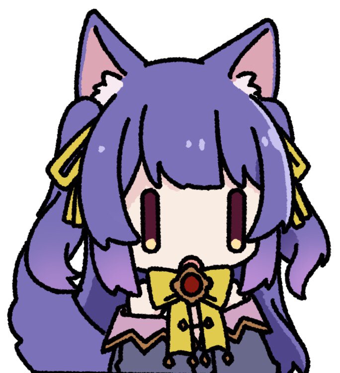 1girl animal ears solo wolf ears long hair simple background purple hair  illustration images