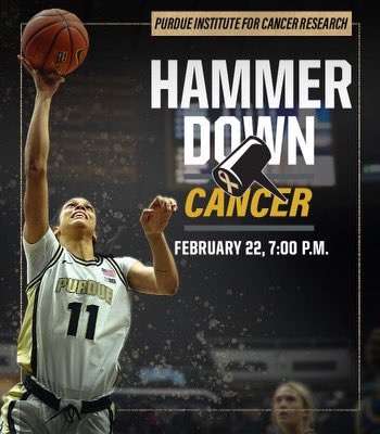 Did you know @PUCancerInst has +40 drugs in development? I’m excited to help them #HammerDownCancer during Wednesday’s @PurdueWBB game against Penn State. Come visit me signing autographs on the concourse from 6-7 PM and learn more. See you at Mackey!