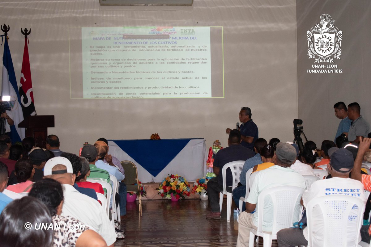El @intanicaragua, realizó la Presentación del Mapa de Nutrición, Fertilización y Mejora de Rendimiento de los Cultivos en Nicaragua a productores de León, en la que nuestra casa de estudios superiores estuvo presente junto a autoridades departamentales.