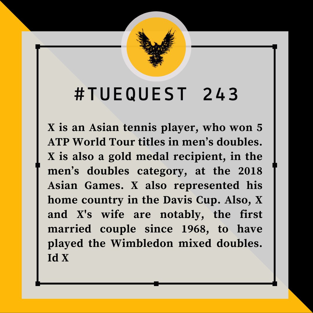 SRCCQuiz's tweet photo. TueQuest is here again to get your mind working.
Send in your answer for #TueQuest 243 in the DMs!
#quiz #quizzes #srcc #delhi #du #delhiuniversity #tennis #sports #daviscup #Wimbledon #AsianGames https://t.co/8lbFIN9X8c