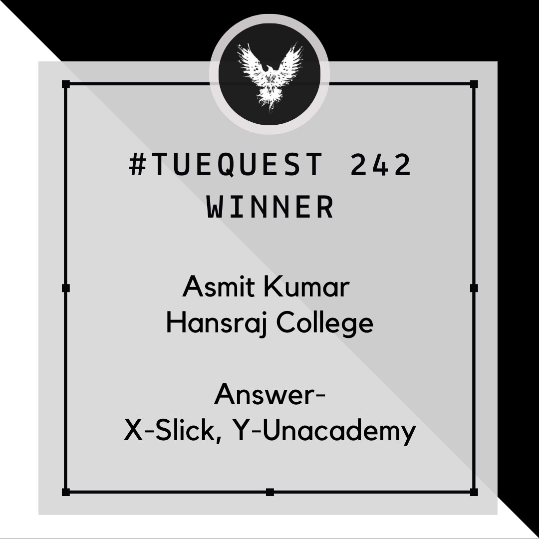 SRCCQuiz's tweet photo. TueQuest is here again to get your mind working.
Send in your answer for #TueQuest 243 in the DMs!
#quiz #quizzes #srcc #delhi #du #delhiuniversity #tennis #sports #daviscup #Wimbledon #AsianGames https://t.co/8lbFIN9X8c
