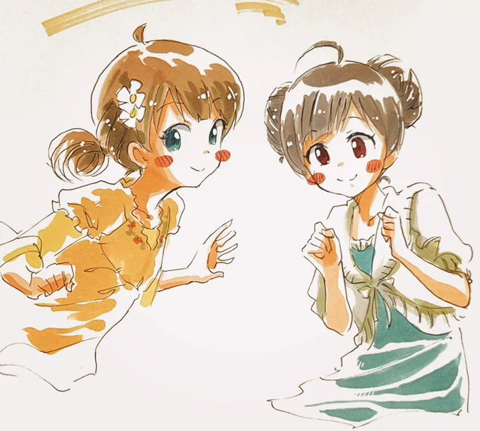 続き。おさげ桃子ちゃんセンパイ。とお団子星梨花ちゃん。 