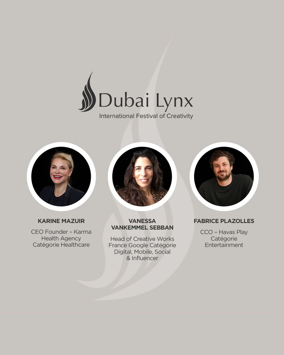 Nous sommes fiers d’annoncer la participation de notre CEO Karine MAZUIR au Dubai Lynx International Festival of Creativity en tant que membre du jury dans la catégorie Healthcare.

#agencekarma #karmacommunication #agencemarketing #agencedecommunication #dubailynx