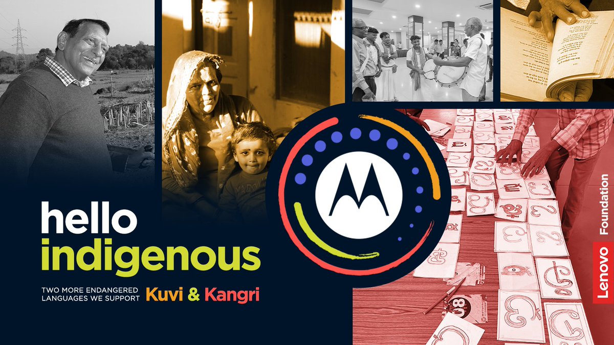 Moto's tweet photo. We’re expanding our indigenous languages digital inclusion initiative by including two more endangered languages on our devices. Read more about the two Indian languages and the inclusion program here: https://t.co/UFnpa3S5cp 
#helloindigenous https://t.co/55Rv2Qud4l