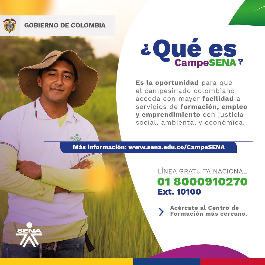 SENAPutumayo's tweet photo. 🌱"¡#CampeSENA, esperanza de vida!
Pescadores, agricultores, artesanos, todos conforman la familia campesina, y el @senacomunica contribuye al reconocimiento de su trabajo. #JusticiaSocial" 💜💚 https://t.co/qDK7YUFo7d