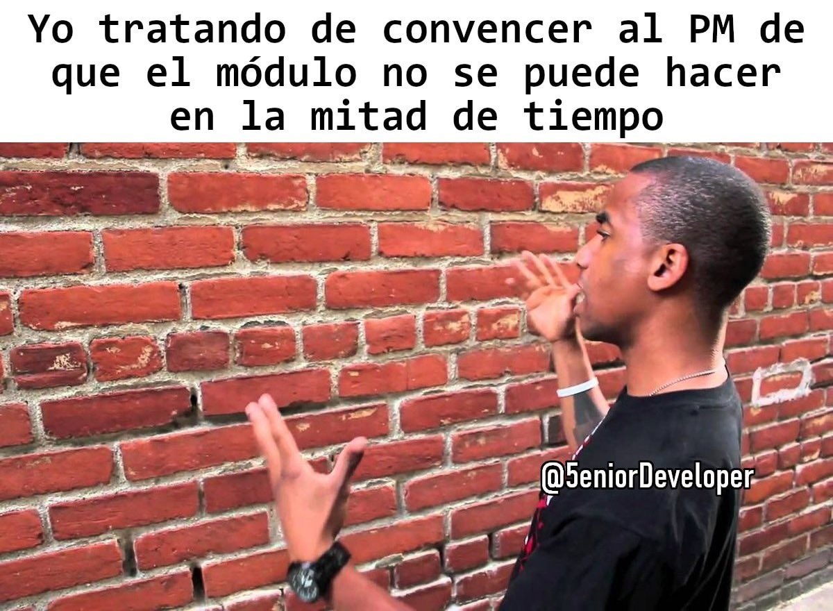 5eniorDeveloper's tweet photo. Yo tratando de convencer a mi jefe de que no puedo solucionar un bug que no de puede replicar https://t.co/cbPYrsDrEU
