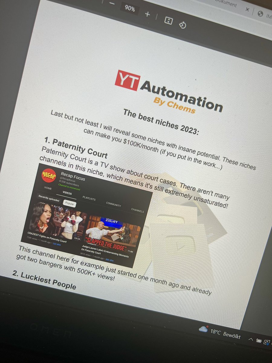 ChemsOuro's tweet photo. Tu veux un fichier de niche de 9 pages pour pouvoir démarrer ta propre chaîne d'automatisation YouTube ?

(ces niches peuvent te rapporter 10 000 $/mois)

 Je te l’envoie si tu
 1. Like
 2. Commente "Niche"
 3. RT
 4. Follow https://t.co/6fRmow3WbX