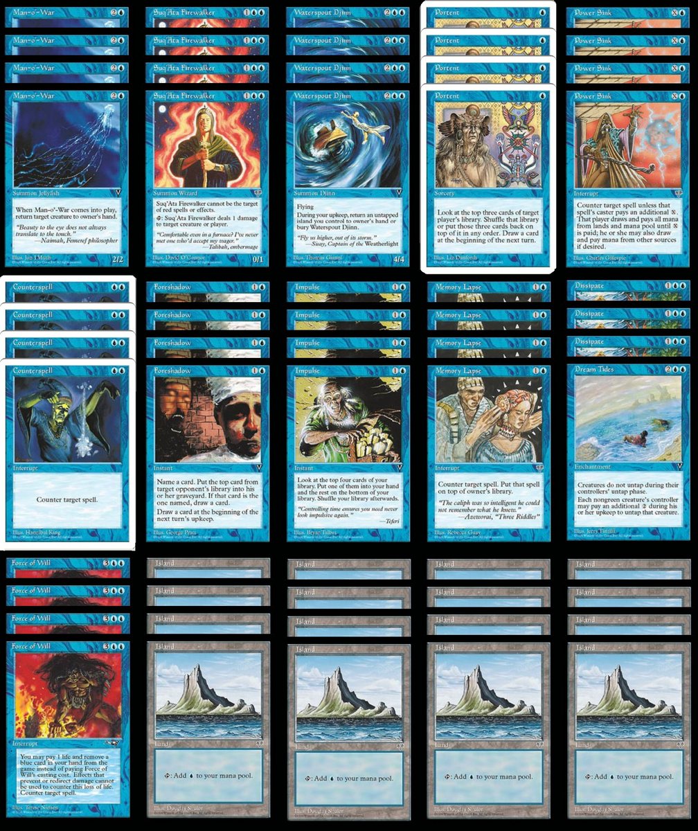 JasonVorthos's tweet photo. #Deckoftheweek  - Alan Comer Xerox (copy), took the name because it was so popular it's one of the first netdecking. It got known when it took the 2nd place at Southern California Regionals in 1997

This is the ancestor of Delver and tempo/prowess deck

https://t.co/70IhI1iWqw https://t.co/gctjXcThUS