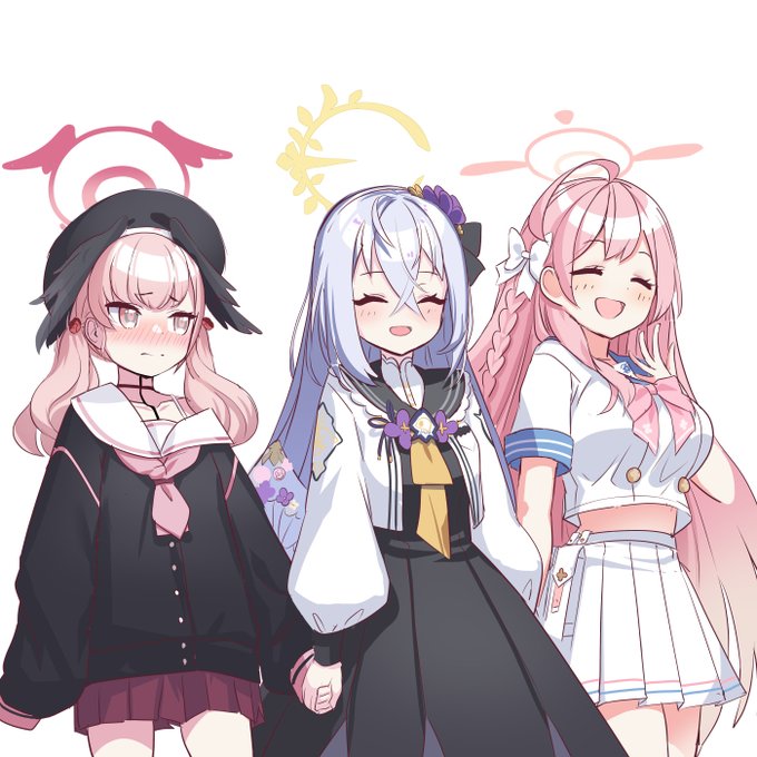 総力戦ショップにコハルとハナコが来て喜ぶアズサ#ブルアカ 