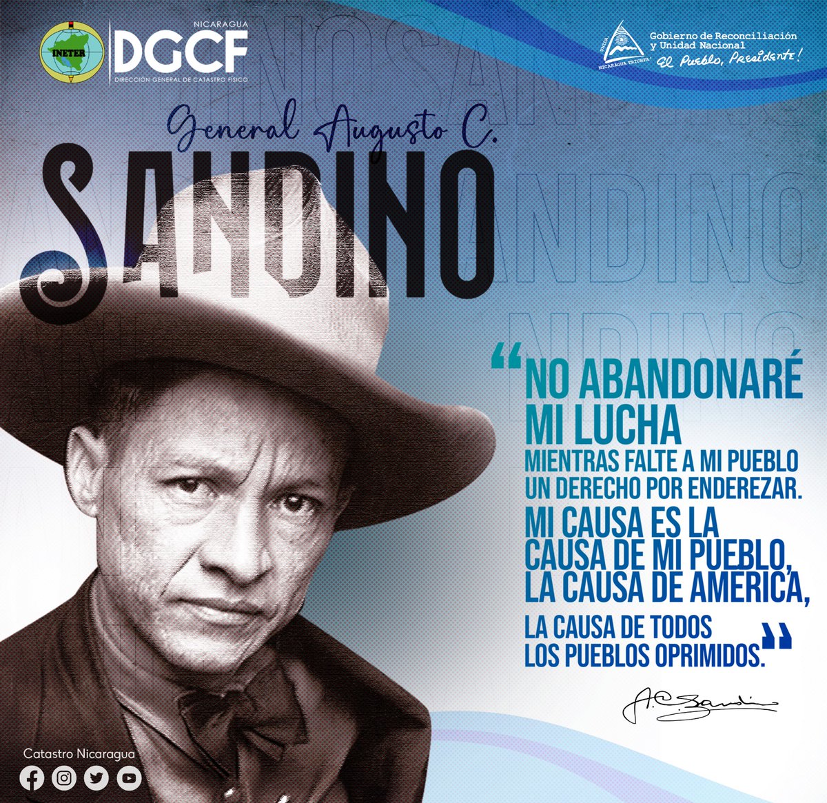 A 89 años de tu paso a la inmortalidad, tu causa sigue viviendo.
#SandinoPatriaYLibertad