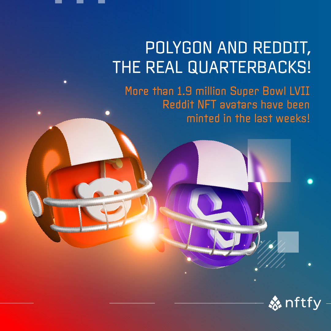 nftfyofficial's tweet photo. 🏈Stake your Super Bowl LVII x Reddit Collectible Avatars and start earning $wMatic
👉 https://t.co/PHFQybaxsd
🤑 It's free and effortless!
#superbowl #redditsuperbowl #redditavatars #redditnfts #stakingnft #reddit #nft https://t.co/cbWfEyiLtG