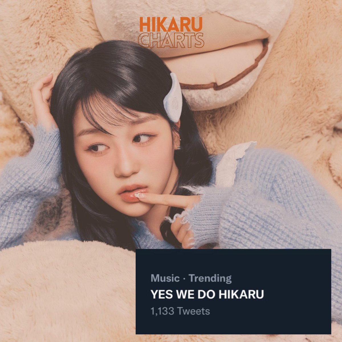 HIKARUCHARTS's tweet photo. ‘YES WE DO HIKARU’ is currently trending under the “Music” category with over 1,133 tweets! 🤎

YES WE DO HIKARU

#HIKARU #히카루 #Kep1er #케플러 https://t.co/tFi3nOWM8G