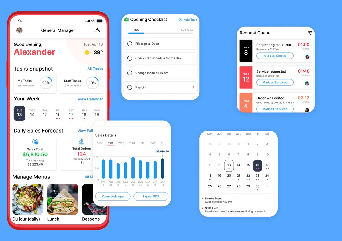 Eate MobilePOS view for General Managers makes it easy to have a pulse and all aspects of your restaurant at the tip of your fingertips!