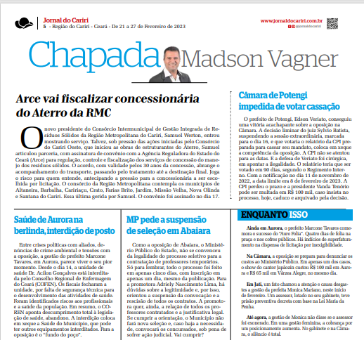 madsonvc's tweet photo. Coluna Chapada, Jornal do Cariri. https://t.co/EKxmViXAwd