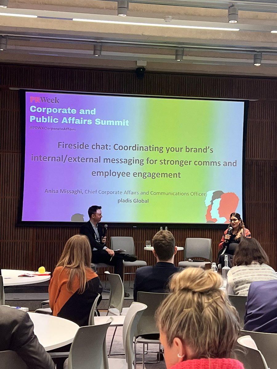 Jess_Haymarket's tweet photo. Next up this afternoon we have a fireside chat with @prweekuknews @John_Harring and the Chief Corporate Affairs &amp; Comms Officer at @pladis_Global on coordinating your brand’s internal/external messaging for stronger comms and employee engagement  #internalcomms #externalcomms https://t.co/2LB547QTpC