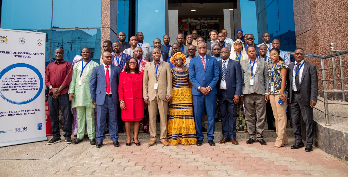 shingirock's tweet photo. Le Benin, le Burkina Faso et le Togo s’allient pour renforcer la cohésion sociale et la résilience au sein des communautés transfrontalières pour l’élaboration d’un programme conjoint OIM et PNUD @UN_Togo @onubf @UNBenin financé par @UNPeacebuilding https://t.co/o8ySiHvc68