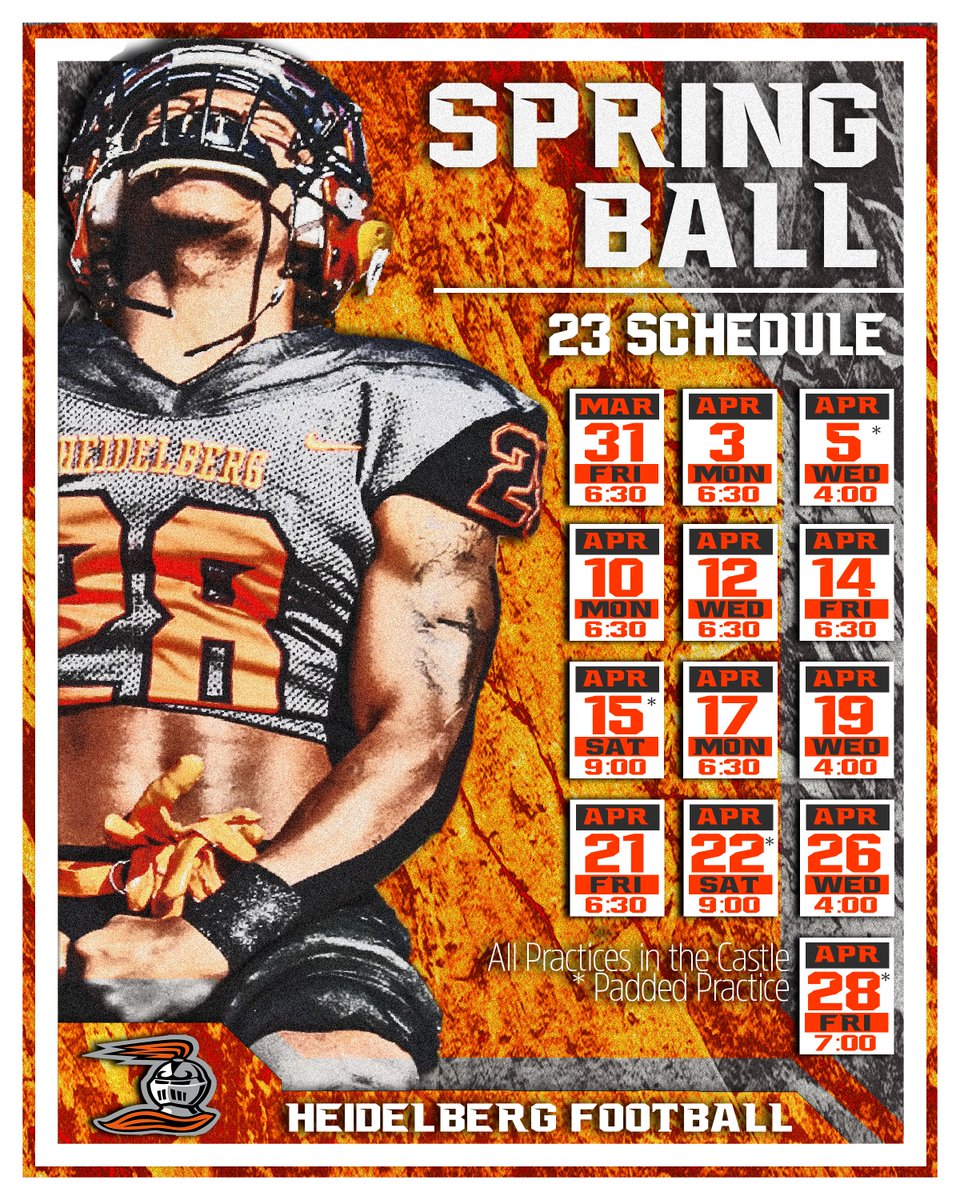 BergFootball's tweet photo. Check out our spring schedule! #BergGang #CH49 https://t.co/6UxSuCw7JF