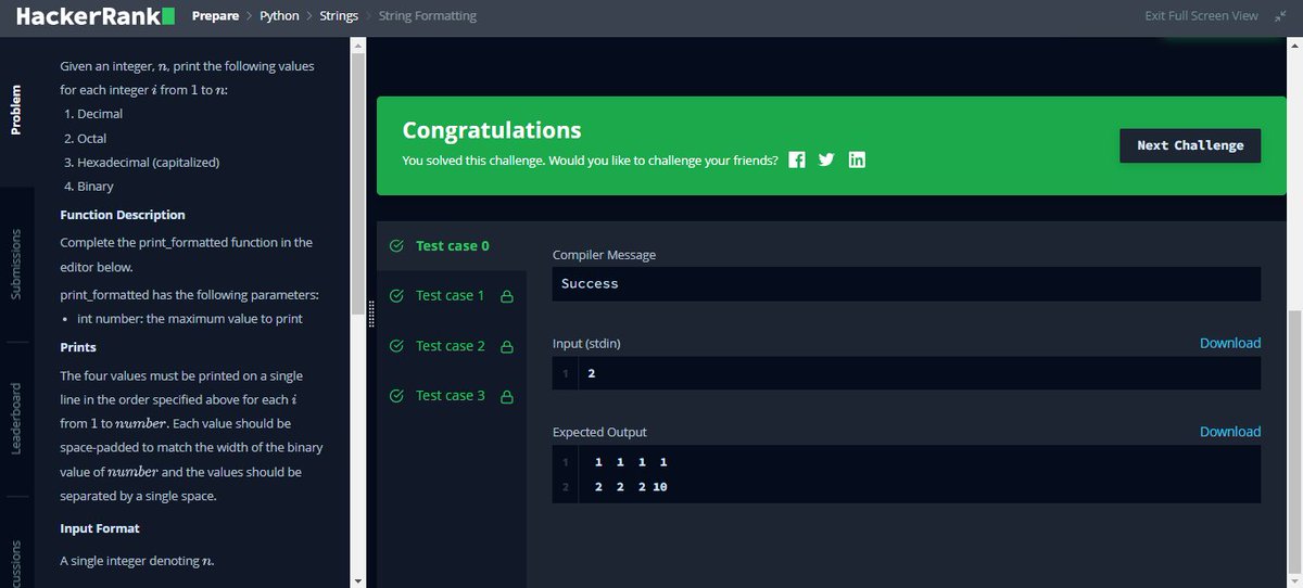 MerinMaryShibu's tweet photo. Day 14☑️
Strings✔️ 
#100DaysOfCode 
#Python 
#HackerRank
#Coding https://t.co/MAzBx4vpQl
