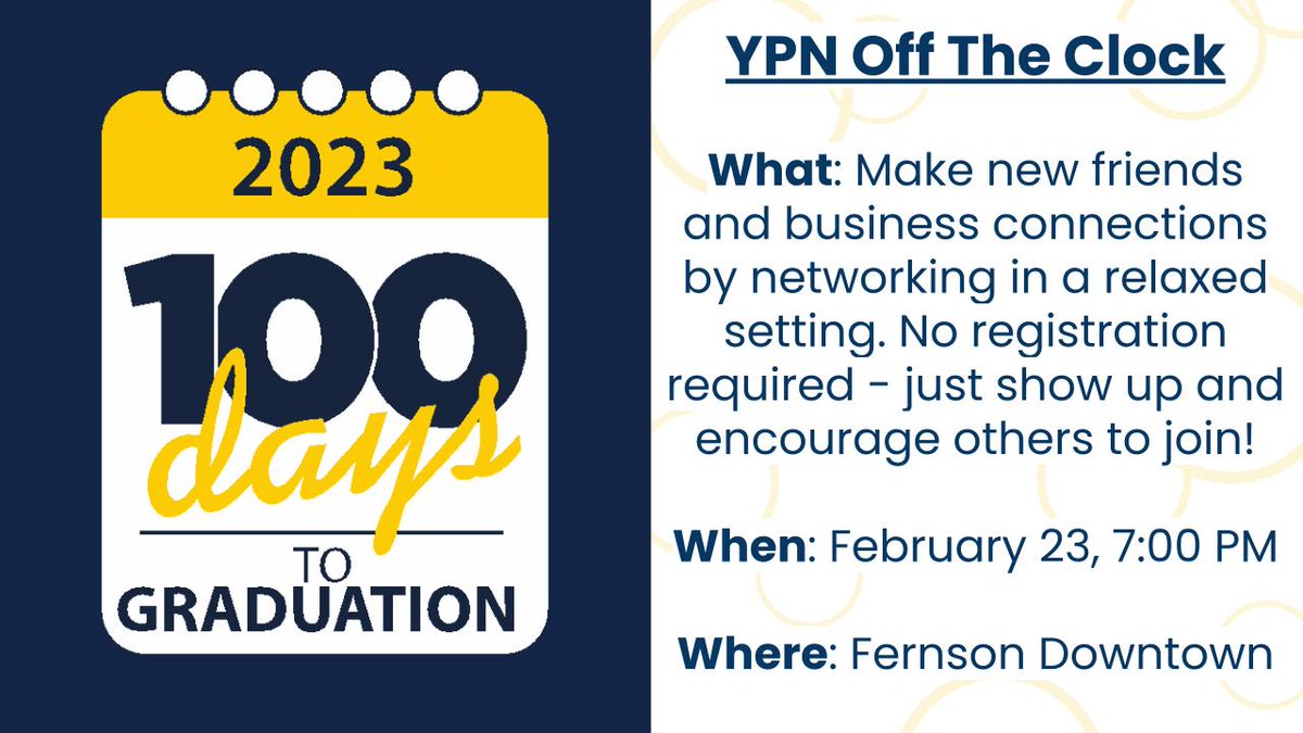 As we count down commencement, a perfect way to engage the Sioux Fall community and network with other young professionals is to attend a YPN event!