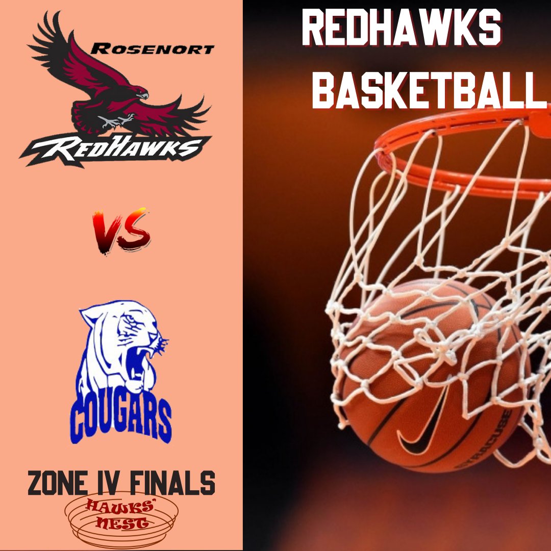 The Zone IV AA Varsity Girls final will take place in the Hawks' Nest tonight. The Cougars and the RedHawks will battle it out to determine who will take home the Zone IV Banner. Action begins at 7:30. #letsgoredhawks🏀 #redhawknation🔴⚫️ #MBZoneIV #basketballmb