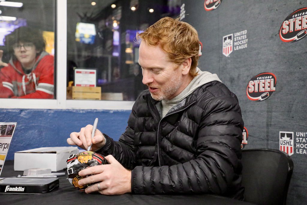 anelsonphotos's tweet photo. A few of my favorite shots of @bcampbell_51 and @BhawkTommyHawk from @NHLBlackhawks Night for the @ChicagoSteel! 🏒

#FeelSteel https://t.co/hm3jWbzxpv