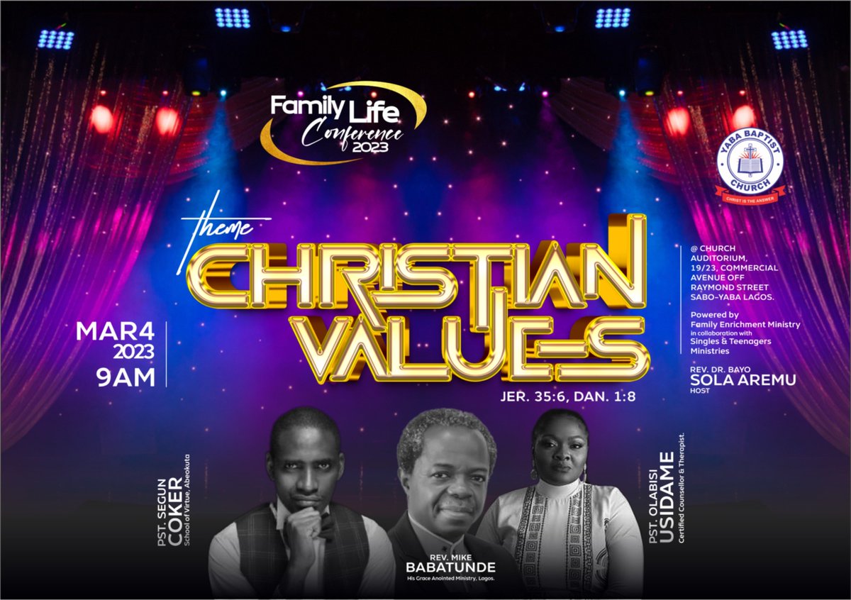 yababaptist's tweet photo. Are you prepared?!!!
You wouldn't want to miss this
#Yababaptist #ybc #ChristIstheAnswer
#Greaterexploits #divineexploits
#familyenrichmentministry https://t.co/sByv7vsZpD