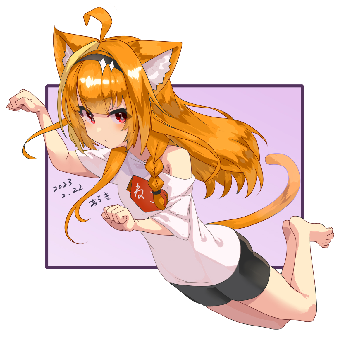桐生ココ 「≡≡≡c⌒っ・ω・)っ猫の日ロリ会長! #みかじ絵 」|あらき＠(　ﾟ∀ﾟ)。彡゜のイラスト