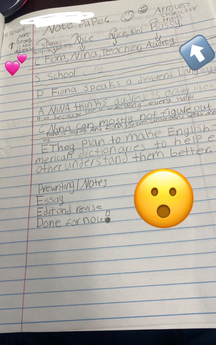 Let’s talk about how this student is using his notes to remember a character’s traits, so that he can accurately describe in his narrative. ALL 👏🏻 ON 👏🏻 HIS 👏🏻 OWN 👏🏻! This is his narrative post test organizer, and his organization PAID OFF! 📝💰

<a href="/thinkSRSD/">Science of Writing Instruction</a> <a href="/TraciBlackburnB/">Traci Blackburn</a>