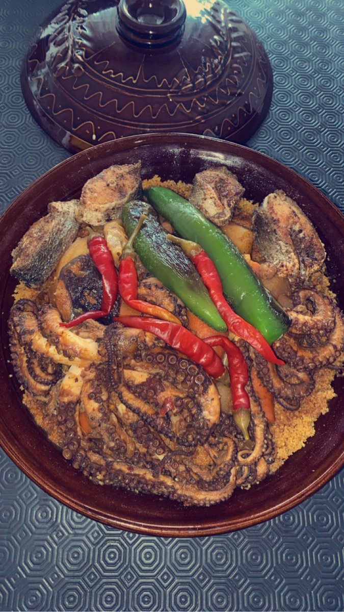 Aimen216's tweet photo. Couscous au poulpe et poisson 🇹🇳🇹🇳 https://t.co/Ig43xQQ9JA