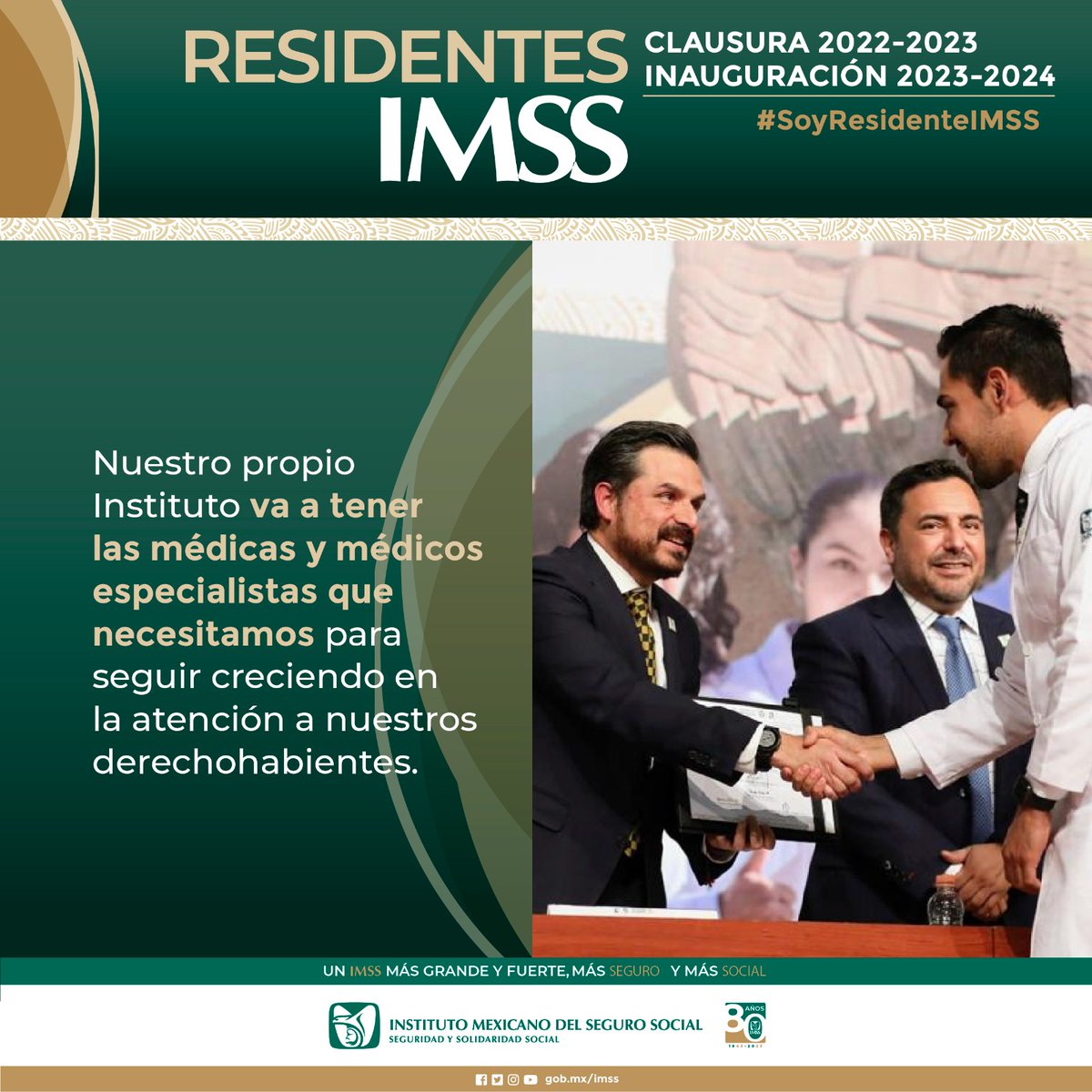 IMSSChihuahua's tweet photo. Nuestro propio Instituto va a tener las médicas y médicos especialistas que necesitamos para seguir creciendo en la atención de nuestros derechohabientes.
#SoyResidenteIMSS https://t.co/8z1Yndrv7Y