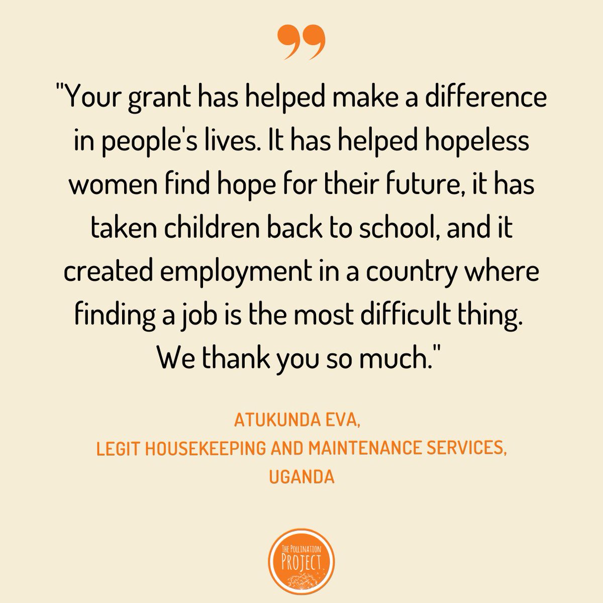 Pollinationproj's tweet image. Words of gratitude from our grantees 🙏 
Small grants - Big difference 🧡
#heartivism #thepollinationproject #seedthechange
#grants #microfunds