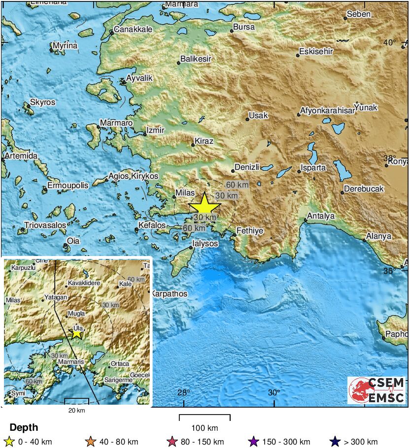 LastQuake's tweet photo. 🔔#Earthquake (#deprem) M3.5 occurred 16 km SE of #Muğla (#Turkey) 4 min ago (local time 18:36:29). More info at:
📱https://t.co/LBaVNedgF9
🌐https://t.co/htiVEJlurA
🖥https://t.co/b2zVONUNLN https://t.co/BKOrzvYG8G