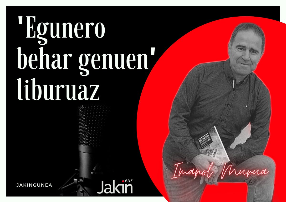 jakin_eus's tweet photo. Eta #Aleka bilduman atera berri dugu Imanol Muruaren (@imnl) 'Egunero behar genuen' kronika liburua, Egunkaria izan zenaren eta Berria denaren arteko ezinbesteko katebegiari buruzkoa. Entzun hemen Murua egilearen ahotik: https://t.co/YzsU4KuBVu https://t.co/Bvjm0pYlui