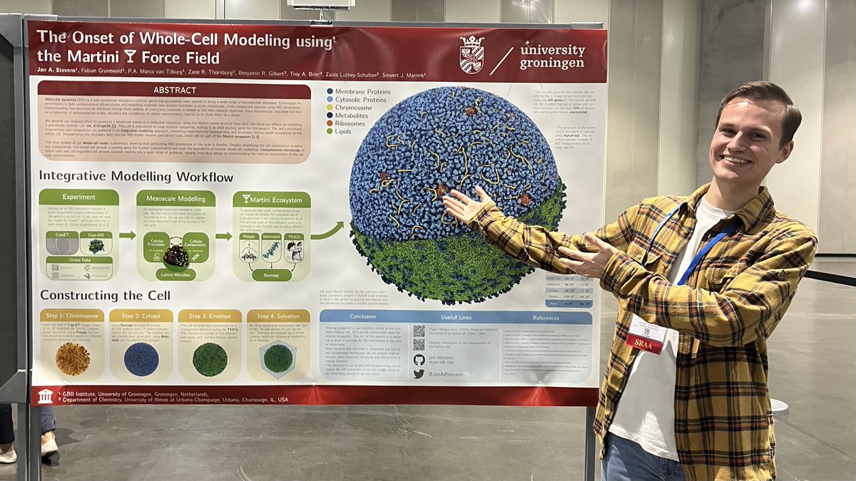 Having an amazing time at the #BPS2023! Today is finally my turn to present my poster on our Martini whole-cell modelling project! So if you are interested in how and why we build this ginormous model, make sure to drop by poster B450!! (1/2)