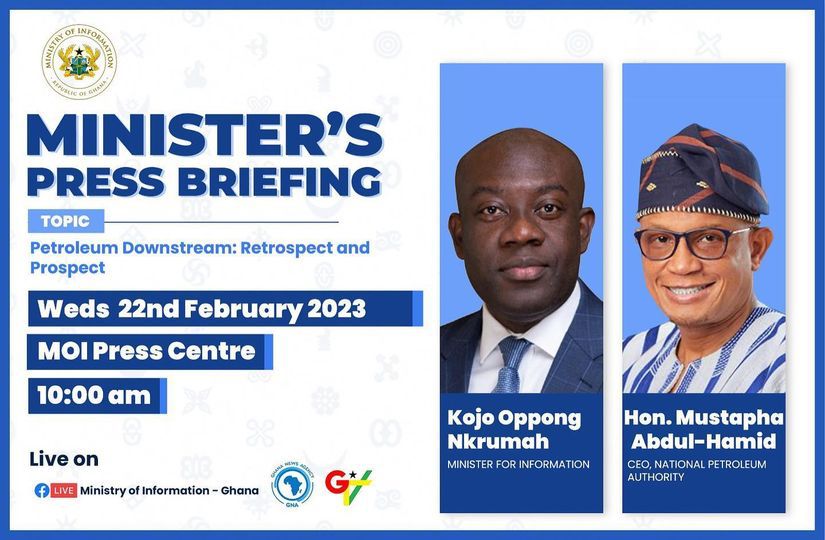 Join us tomorrow at this Press Briefing so we can understand what happens in the petroleum sector

@konkrumah @MustaphaHamid @NPAGhana @moigovgh