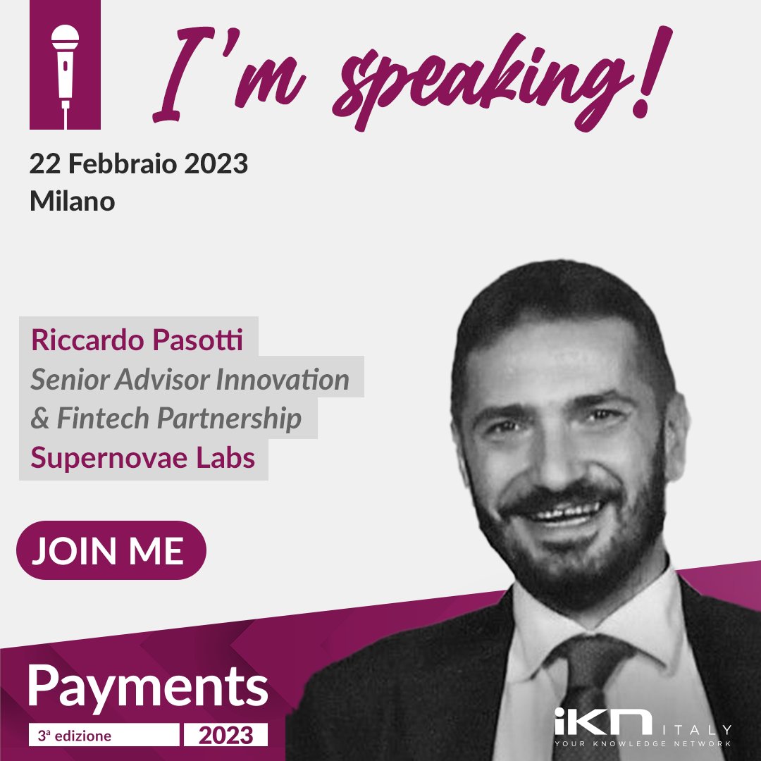 📆Tomorrow we will be at #Payments 2023, the event organised by IKN Italy and dedicated this year to Buy Now Pay Later: solution or boomerang effect against inflation and energy crisis?

There is still time to register➡ lnkd.in/gdBbcnY4

#digitalizzazione #bnpl #pagamenti