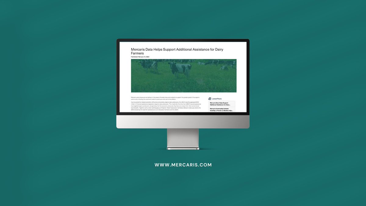 Did you know $100 million in assistance for #organicdairy producers was recently approved? Check out how - together with <a href="/OrganicTrade/">Organic Trade</a> members - Mercaris’ data was vital to proving the need for aid to <a href="/congressdotgov/">Congressdotgov</a> and <a href="/USDAgov/">Dept. of Agriculture</a>! bit.ly/3YYpRui