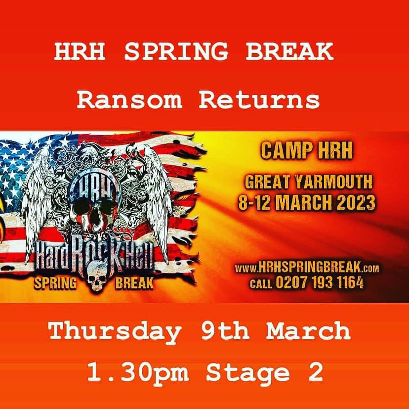 Ransom48661914's tweet image. It is with great pleasure that Ransom can now proudly announce…That we are returning to Camp HRH Great Yarmouth for Spring Break on Thursday 9th March at 1.30pm Stage 2 ..See ya all there! #keepmusiclive #ransomislife

m.facebook.com/events/1552287…