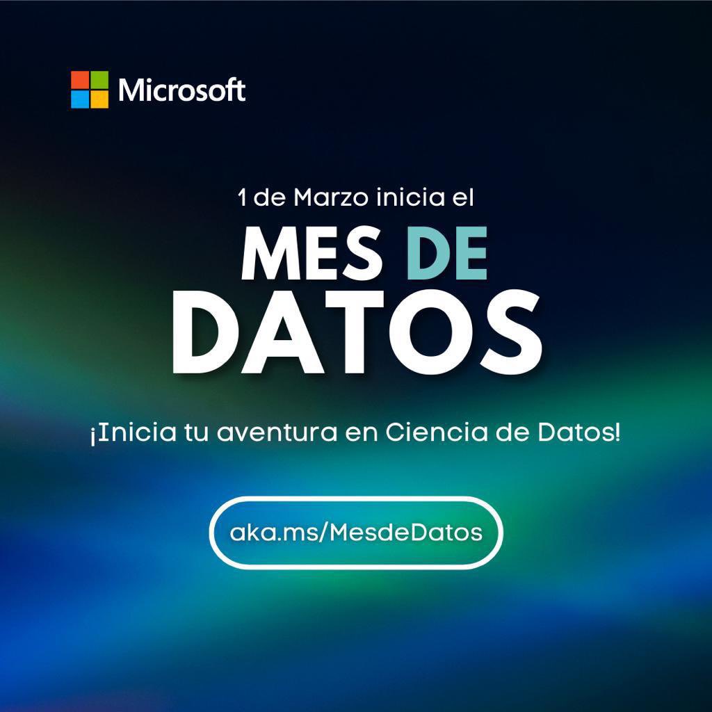 leslysandra's tweet photo. Se viene #Marzo que gracias a @Microsoft se convierte en #MesDeDatos 🤓
Regístrate gratis en https://t.co/cDpDQiV9km y exploremos juntos el mundo de los datos 📝📚📊
#data #aprendeDatos https://t.co/dWpTbzQYA7