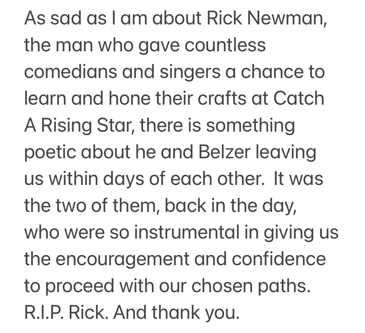 AlanZweibel's tweet photo. #RIPRickNewman #CatchARisingStar https://t.co/riRiHcY1Eh