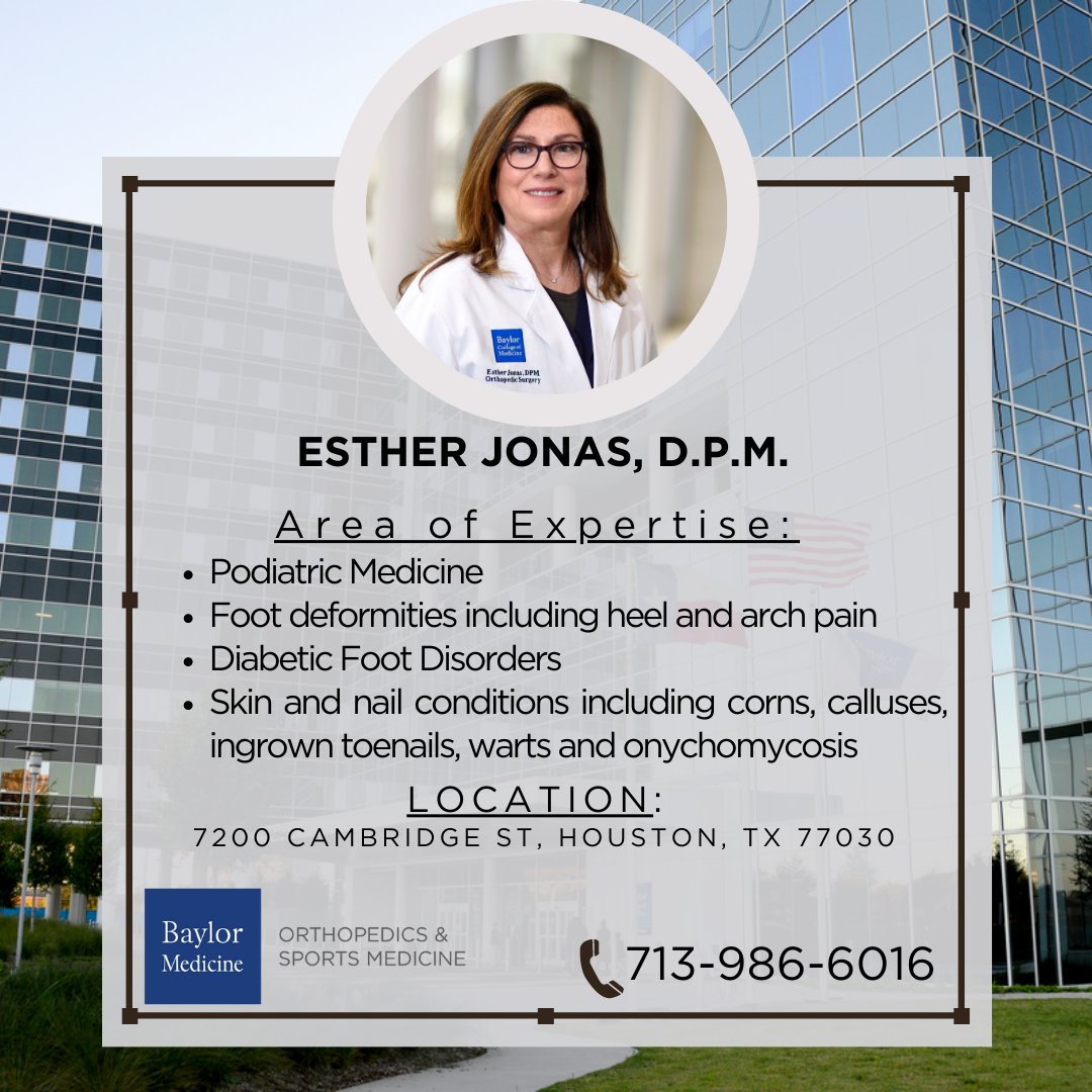 Meet Dr. Jonas! To learn more about Dr. Jonas visit: bcm.edu/people-search/…

#orthopedicsurgery #orthopedics #surgery #podiatry  #doctor #orthopedicdoctor #htx #orthotwitter