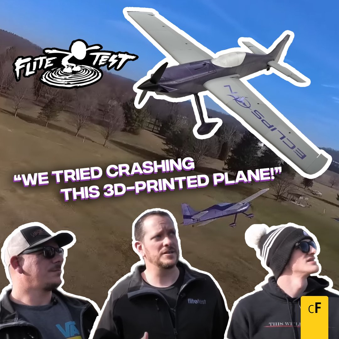 ColorFabb's tweet photo. Our friends at Flitetest have done it again! 

"This aircraft is light, but is it tough? Today we put that to the test!"

Check out the video here:
🛩️https://t.co/5PXwnZP1vn 

#Flitetest #colorFabb #LWPLA #LWPLAHT #ToughPLA #filament #rcplanes #3dprinting #3print #eclipson https://t.co/3L1gDz98NC