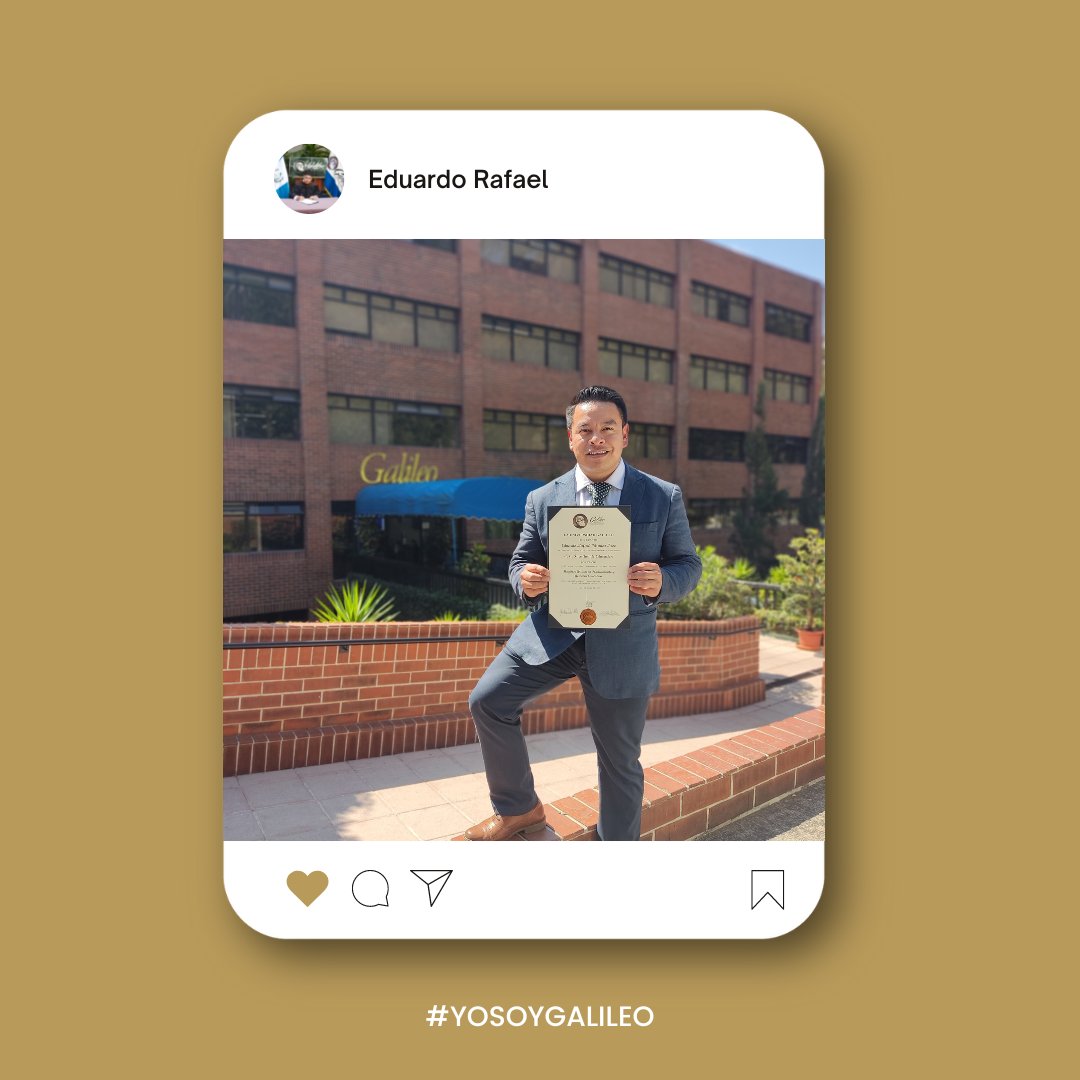 "Ser egresado de la Universidad Galileo es un gran honor y privilegio, me han dotado de conocimientos y principios que me comprometen a construir una Guatemala mejor. Tengo una gran admiración al Dr. Eduardo Suger." Eduardo Vásquez. 

#Testimoniales #Felicidades #YoSoyGalileo