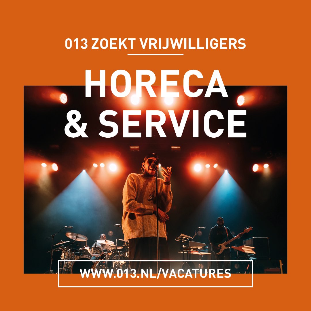 013's tweet photo. 🗯️ 013 zoekt versterking! 🗯️Je geniet tijdens je werk van de tofste concerten, ontmoet leuke, interessante, zeldzame bezoekers + crew en krijgt een kijkje achter de schermen. 

Ben jij onze nieuwe 013-er? Solliciteer via https://t.co/lz6aRLLAQI https://t.co/geLQjlxgoQ