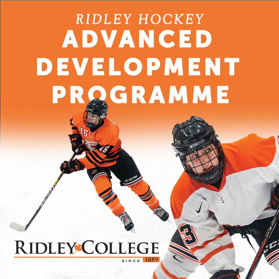 <a href="/RidleyHockey/">Ridley Prep Hockey</a> is proud to introduce our new Advanced Development Programme for competitive youth hockey players! Register now for our Pre-Tryout Conditioning Camps, Girls Junior Tigers and 3-on-3 League at ridleycollege.com/hockeytraining #RidleyHockey
#RidleyAthletics